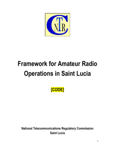 Framework for Amateur Radio Operations in Saint Lucia