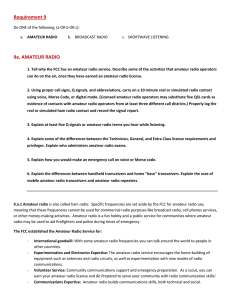 Requirement 9 9a. AMATEUR RADIO