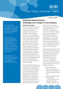 Employee Representatives: Challenges and changes in the