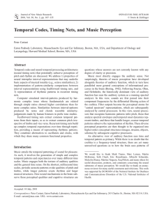 Temporal Codes, Timing Nets, and Music Perception