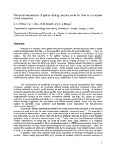 Temporal sequences of spikes during practice code for