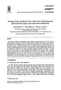 Testing of dye sensitized TiO 2 solar cells I: Experimental