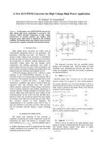 A New ZCS-PWM Converter for High Voltage High Power Application