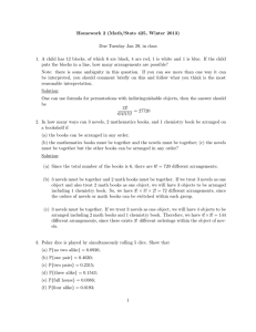 Homework 2 (Math/Stats 425, Winter 2013) Due Tuesday Jan 29, in