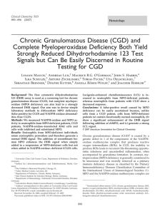 Chronic Granulomatous Disease (CGD) and