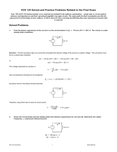 ECE 125 Solved and Practice Problems Related to the Final Exam