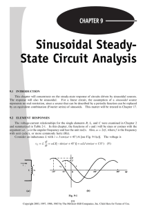 Sinusoidal Steady- State Circuit Analysis