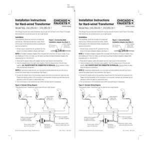 Installation Instructions for Hard-wired Transformer Installation