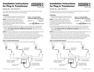 Installation Instructions for Plug-in Transformer