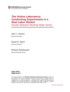The Online Laboratory: Conducting Experiments in a Real Labor