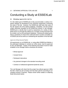 ESSEXLab policy - University of Essex