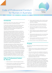 Nursing and Midwifery Board - Code of professional conduct nurses