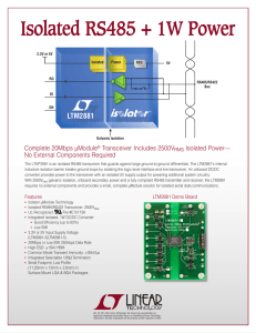LTM2881 - Isolated RS485 + 1W Power