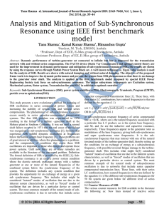 Analysis and Mitigation of Sub-Synchronous Resonance using IEEE