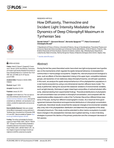 How Diffusivity, Thermocline and Incident Light Intensity Modulate