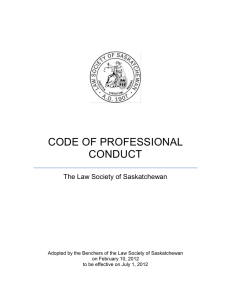 code of professional conduct - The Law Society of Saskatchewan