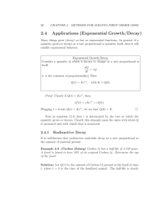 2.4 Applications (Exponential Growth/Decay)