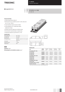 FL ballasts Electronic fixed output PC T8 TEC, 18 – 58 W