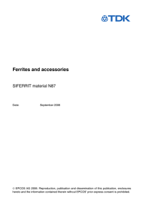 Ferrites and accessories, SIFERRIT, Material N87