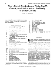 Short-circuit dissipation of static CMOS circuitry and its impact on the