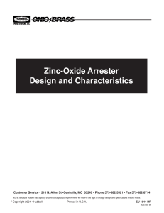 Zinc-Oxide Arrester Design and Characteristics