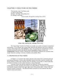 CHAPTER 5: STRUCTURE OF POLYMERS