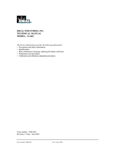 IDEAL INDUSTRIES, INC. TECHNICAL MANUAL MODEL: 61-602