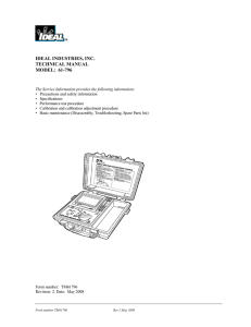 IDEAL INDUSTRIES, INC. TECHNICAL MANUAL MODEL: 61-796