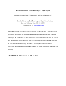 Nanosecond electro-optic switching of a liquid crystal