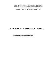 Entrance Exams Test Preparation Material - Admissions
