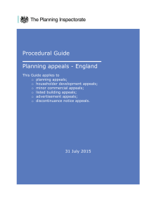 Planning appeals: procedural guide - Publications