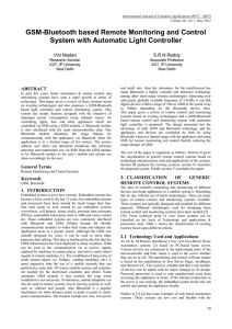 GSM-Bluetooth based Remote Monitoring and Control