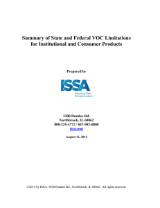 Summary of State and Federal VOC Limitations for