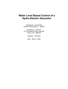 Water Level Based Control of a Hydro-Electric Generator