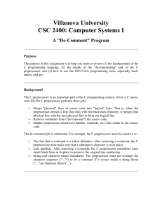 Villanova University CSC 2400: Computer Systems I A "De