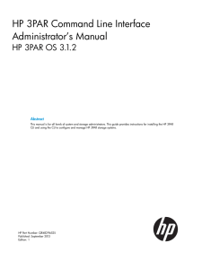 HP 3PAR Command Line Interface Administrator`s Manual