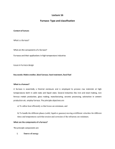 Lecture 16 Furnace: Type and classification