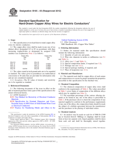 Hard-Drawn Copper Alloy Wires for Electric Conductors1