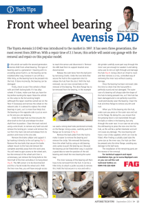 Avensis D4D front wheel bearing replacement
