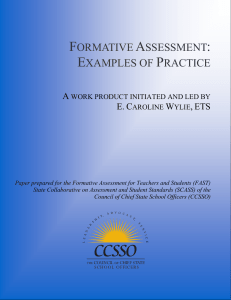 formative assessment: examples of practice