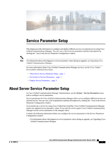 Service Parameter Setup
