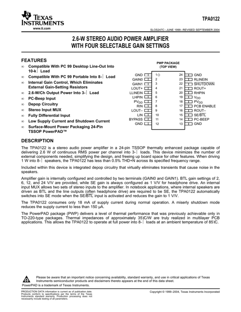 TPA0122 - Texas Instruments