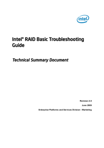 Intel® RAID Basic Troubleshooting Guide