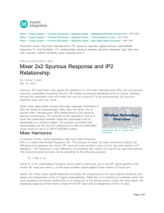 Mixer 2x2 Spurious Response and IP2 Relationship