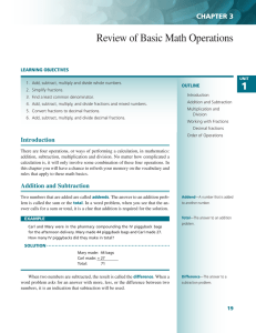 Review of Basic Math Operations