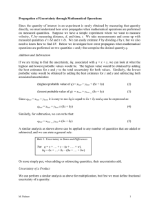 Propagation of Uncertainty through Mathematical Operations