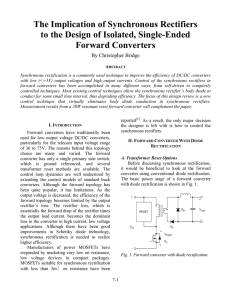 Seminar 1400 Topic 7 Syn Rectifiers for Isolated SE Forward