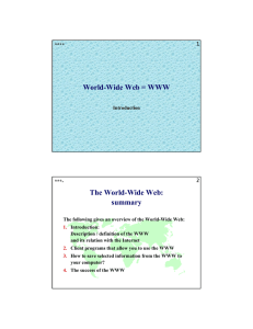 World-Wide Web = WWW The World
