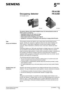 5488 Occupancy detector FR-A180 FR-A360