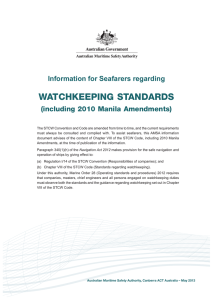 watchkeeping standards - Australian Maritime Safety Authority
